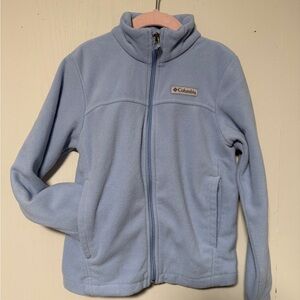 Columbia Soft Blue Fleece Jacket size S 7/8